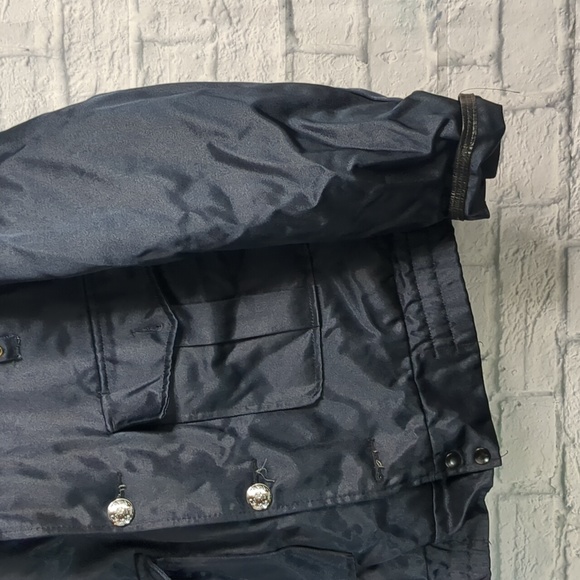 Vintage Police Jacket Men's Fits 46R 80s Bomber Fur Collared Lined Uniform Blue - Picture 3 of 10